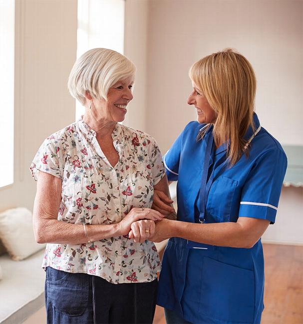 carer talking with older lady